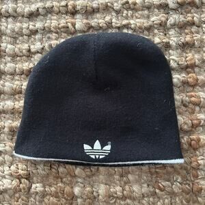 Adidas Originals Reversible Beanie Black White Trefoil Logo One Size